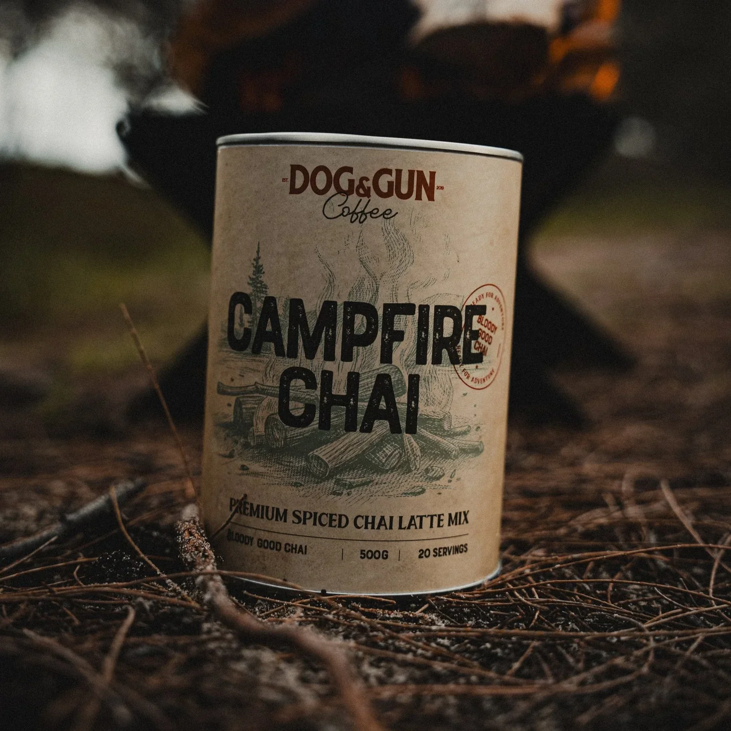 Dog and Gun Campfire Chai Latte Mix 500g Tin - Image 2