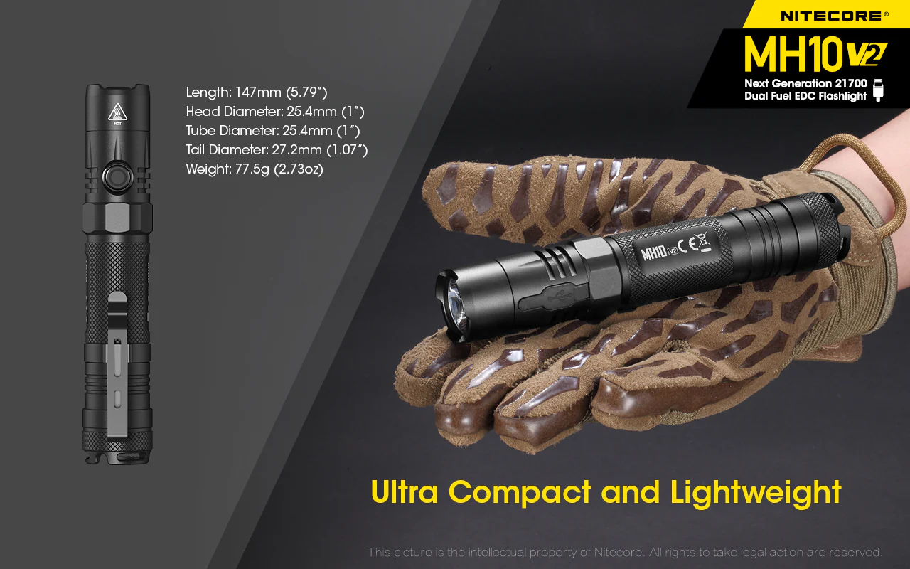Nitecore MH10V2 EDC USB-C Rechargeable Torch - Image 21