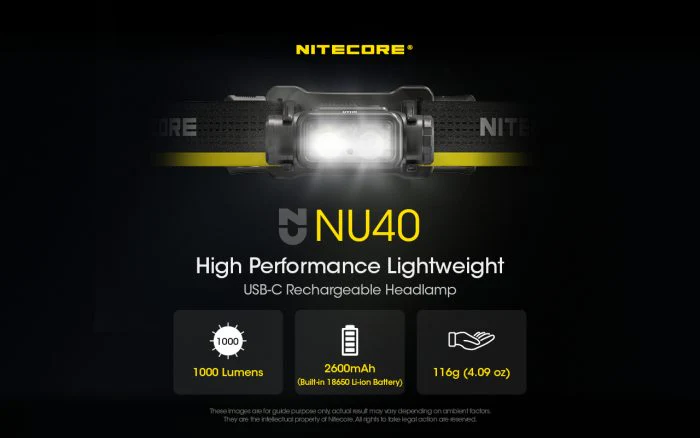 Nitecore NU40 Compact Lightweight Headlamp 1000 Lumens - Image 5