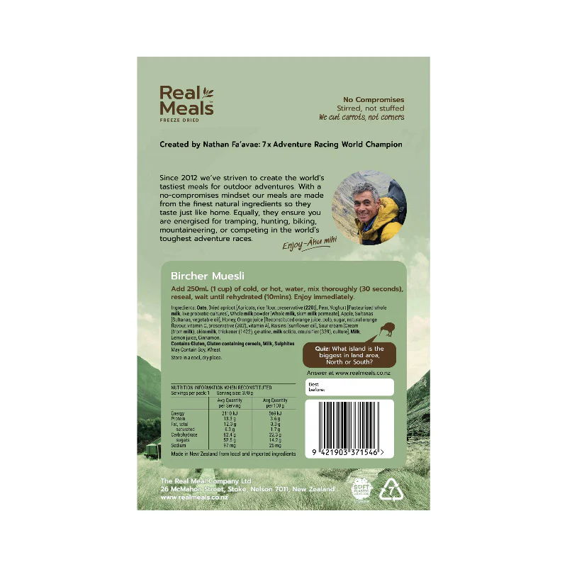 Real Meals Bircher Museli Freeze Dried Meal - Image 2