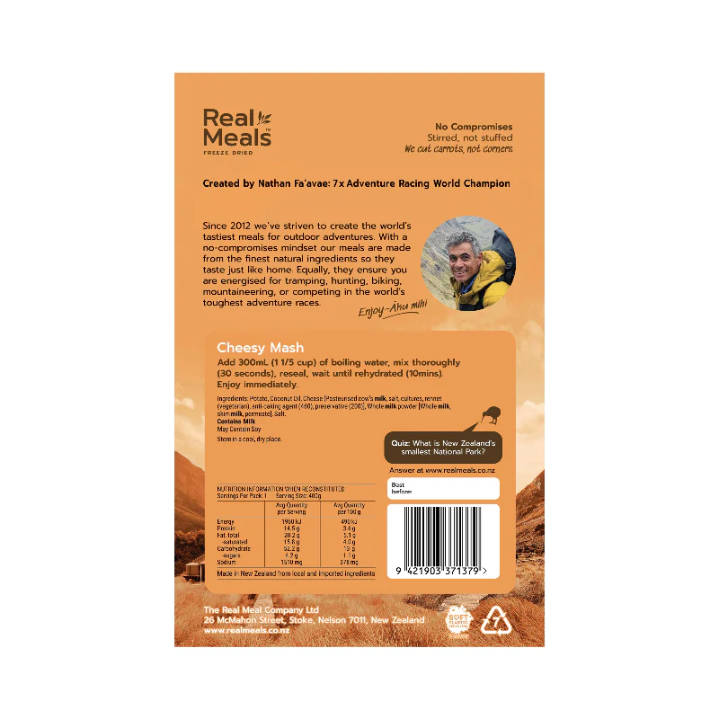 Real Meals Cheesy Mash Freeze Dried Meal - Image 2