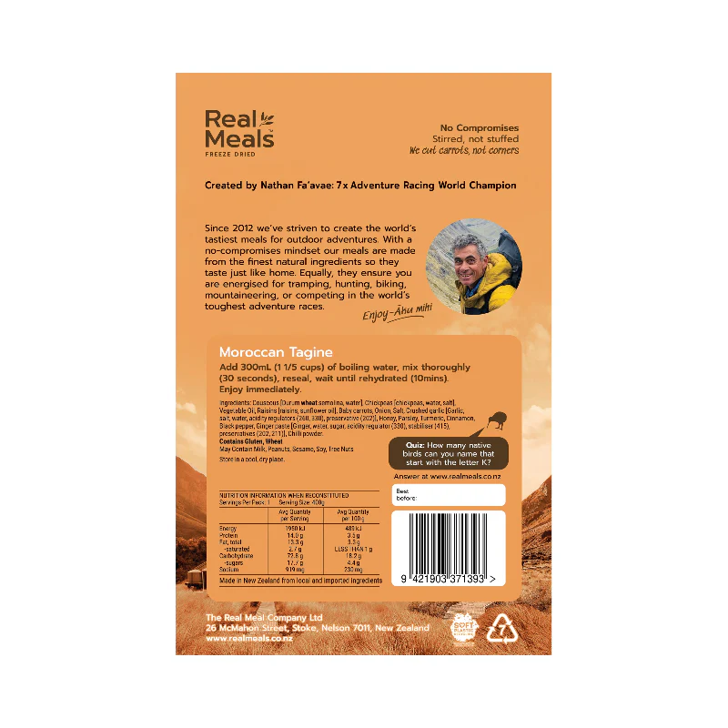 Real Meals Moroccan Tagine Freeze Dried Meal - Image 2
