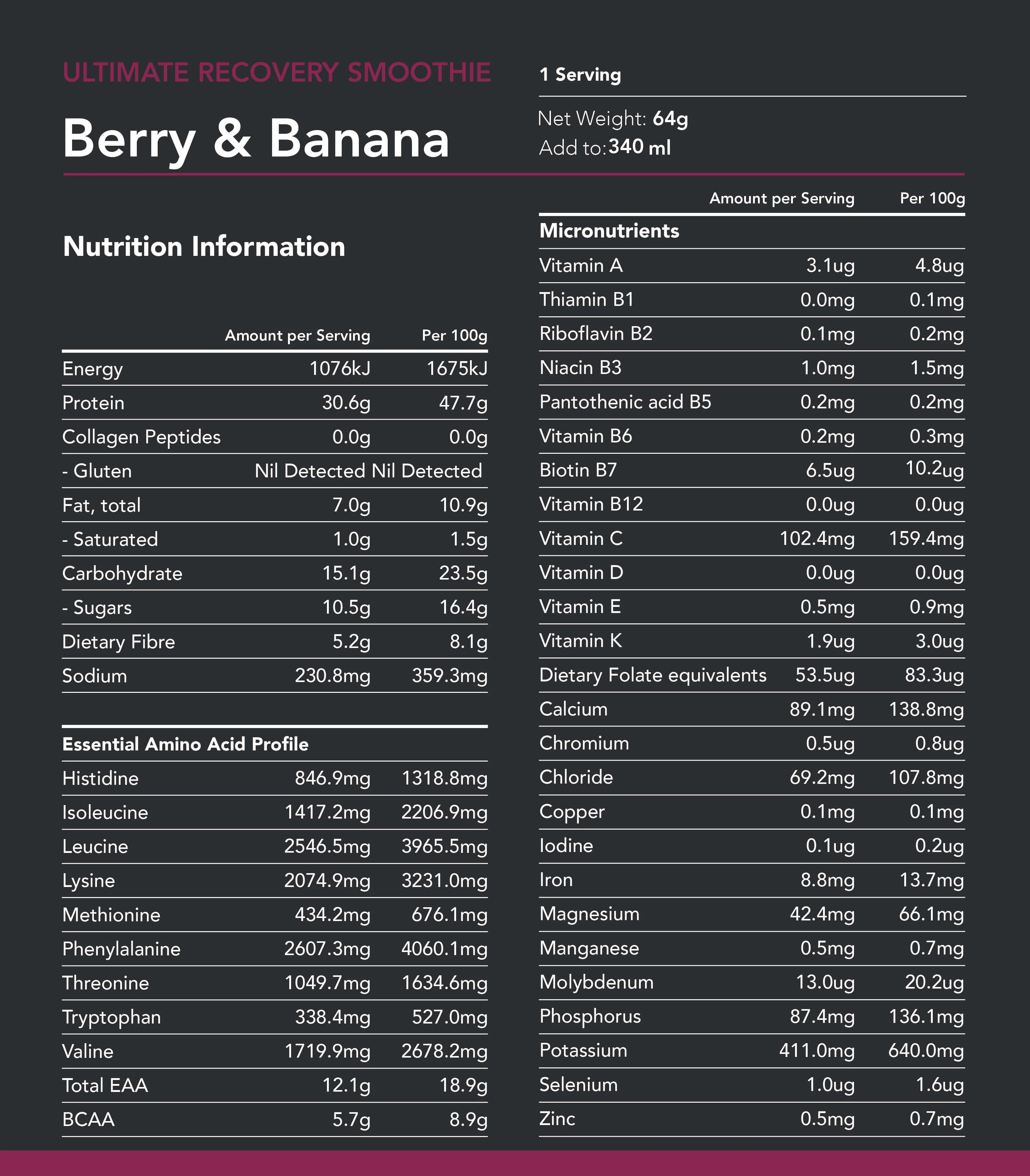 Radix Nutrition Smoothie Berry & Banana v2 - Image 3