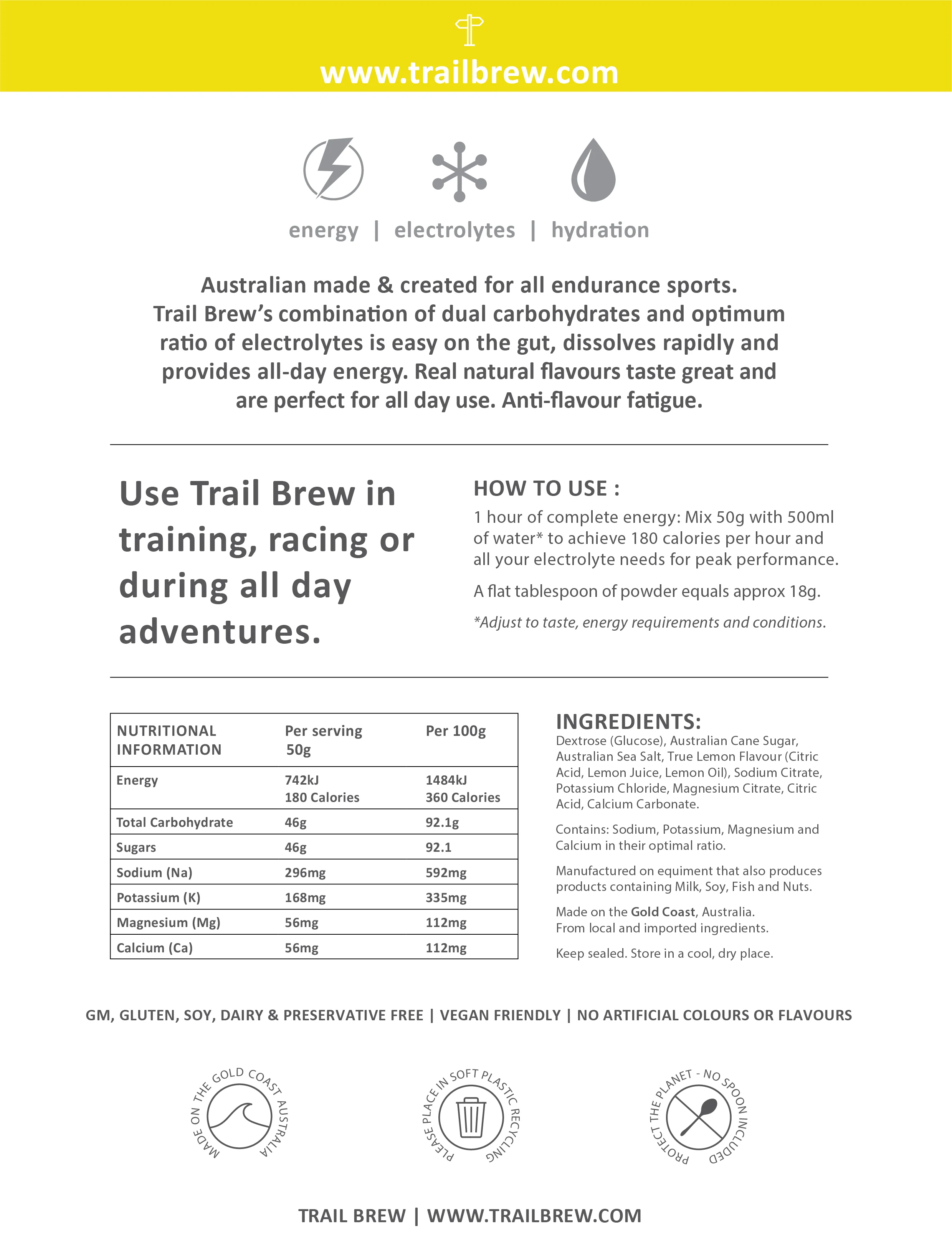 Trail Brew (1kg) Energy + Electrolytes - Image 8